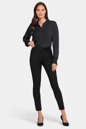 Basic Legging Trouser Black Stretch Faux Suede | Black