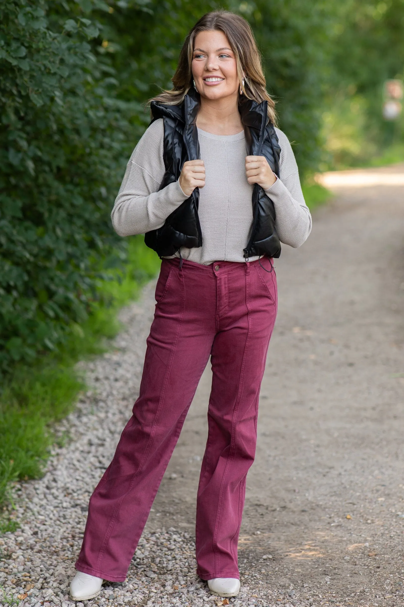 Black Hooded Channel Quilted Puffer Vest