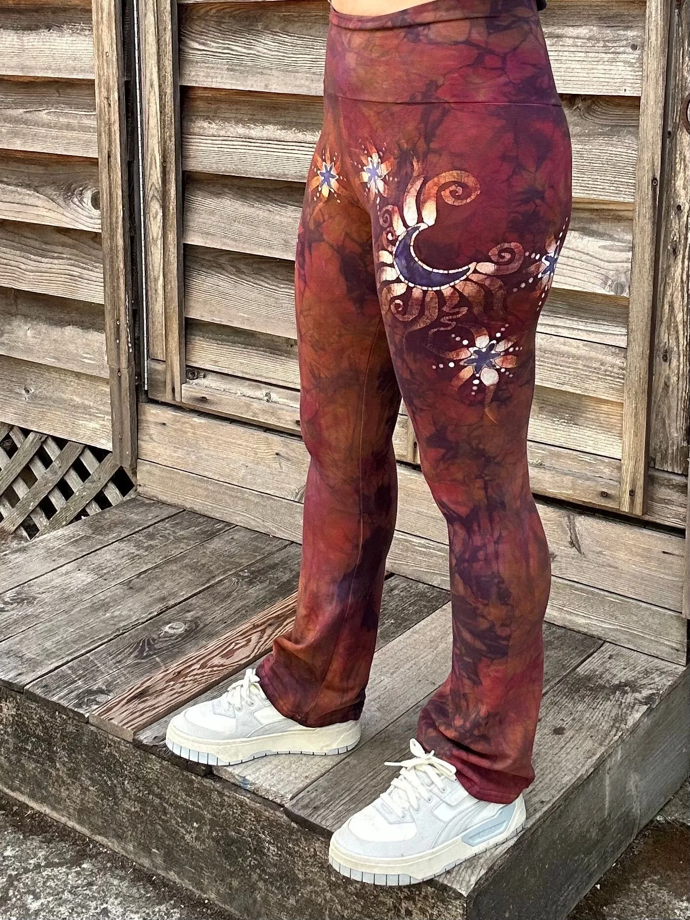 Bonfire Moon and Stars Stretchy Movement Yoga Pants