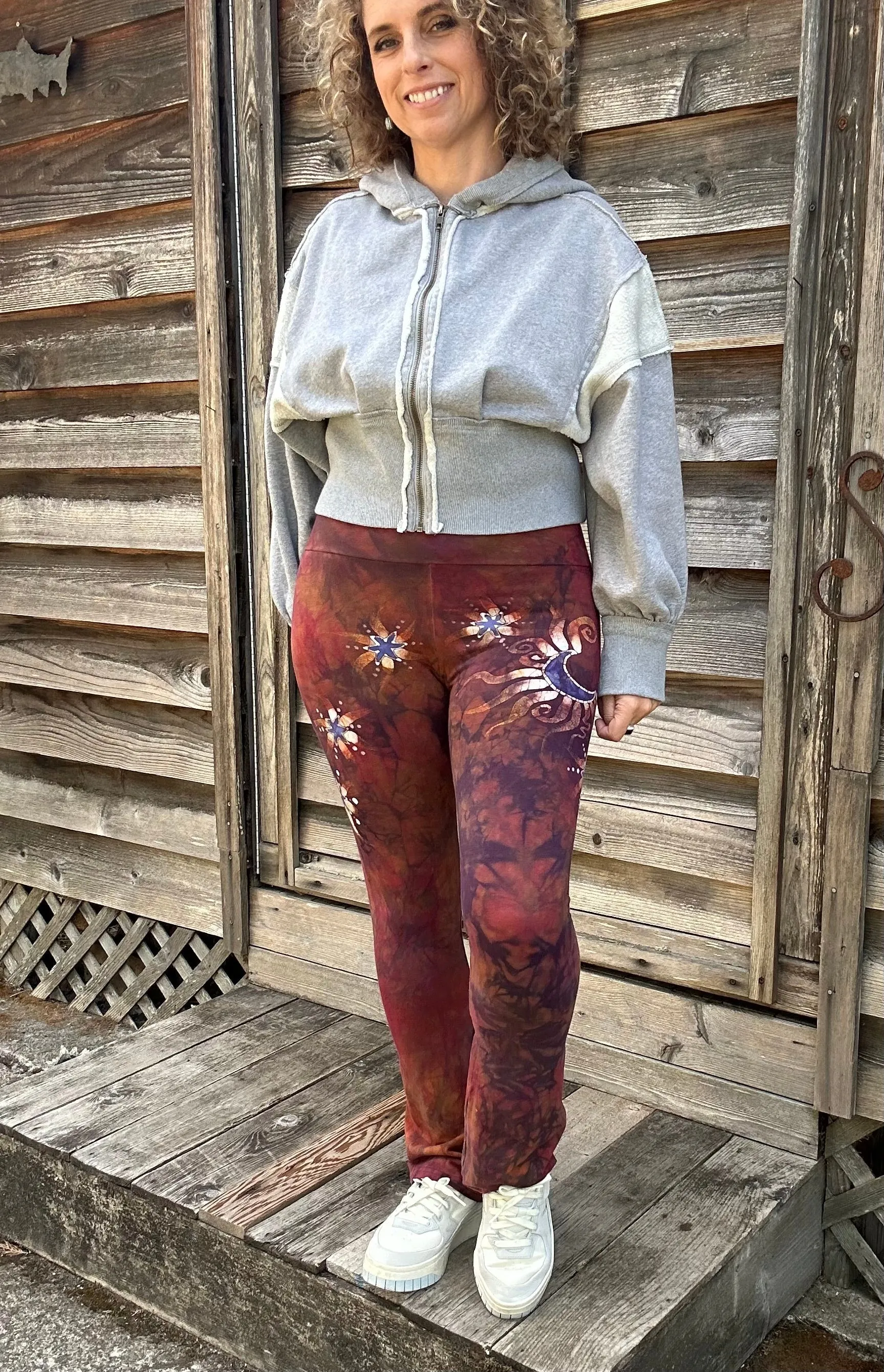 Bonfire Moon and Stars Stretchy Movement Yoga Pants