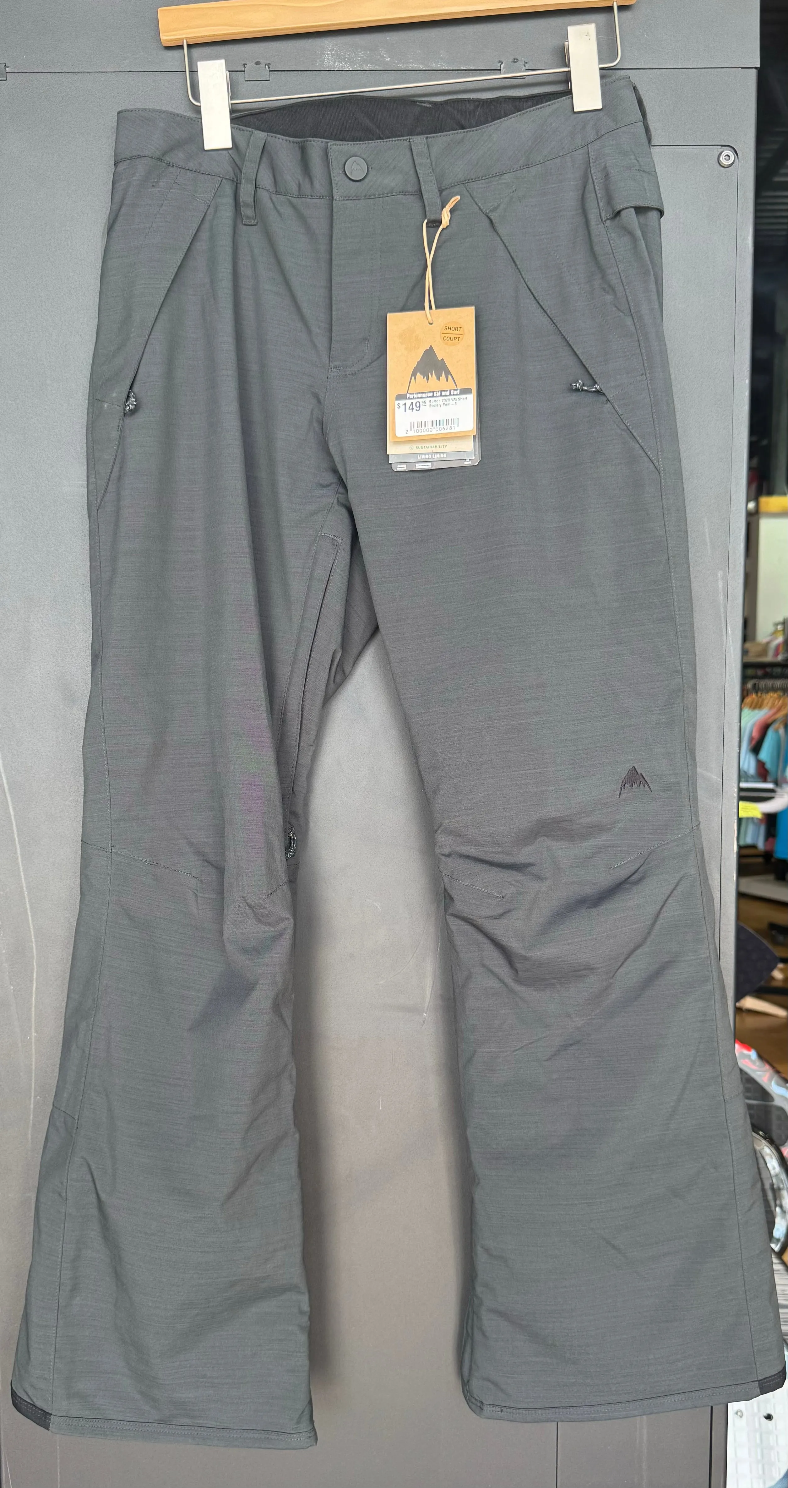 Burton Womens Short Society Pant-Small  Sharkskin Gray