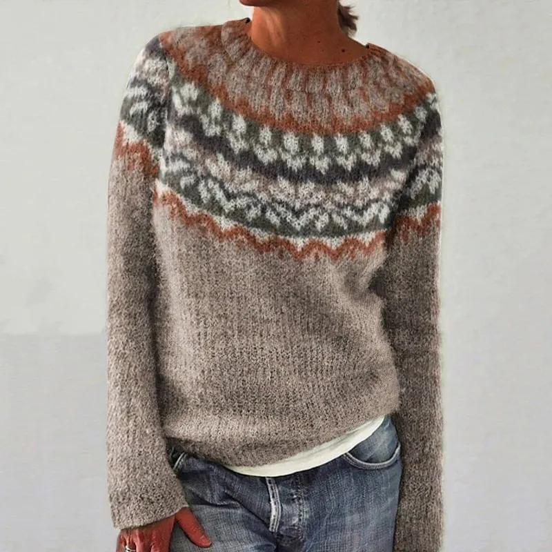Crew Neck Pullover Winter Top  Sweater