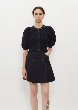 Cropped Cable Puff Sleeve Cardigan