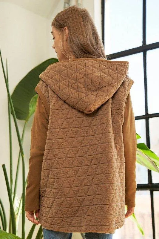 Davi & Dani Solid Long Sleeve Zipper Front Hoodie Jacket