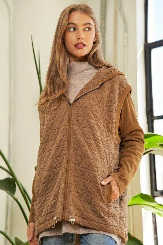 Davi & Dani Solid Long Sleeve Zipper Front Hoodie Jacket