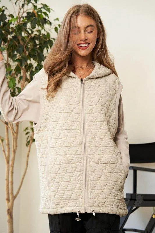 Davi & Dani Solid Long Sleeve Zipper Front Hoodie Jacket