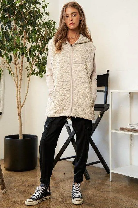 Davi & Dani Solid Long Sleeve Zipper Front Hoodie Jacket