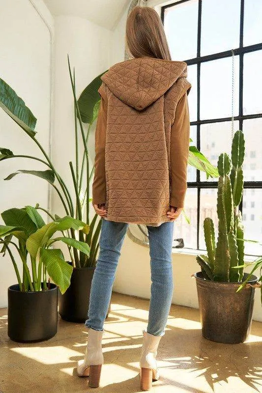 Davi & Dani Solid Long Sleeve Zipper Front Hoodie Jacket