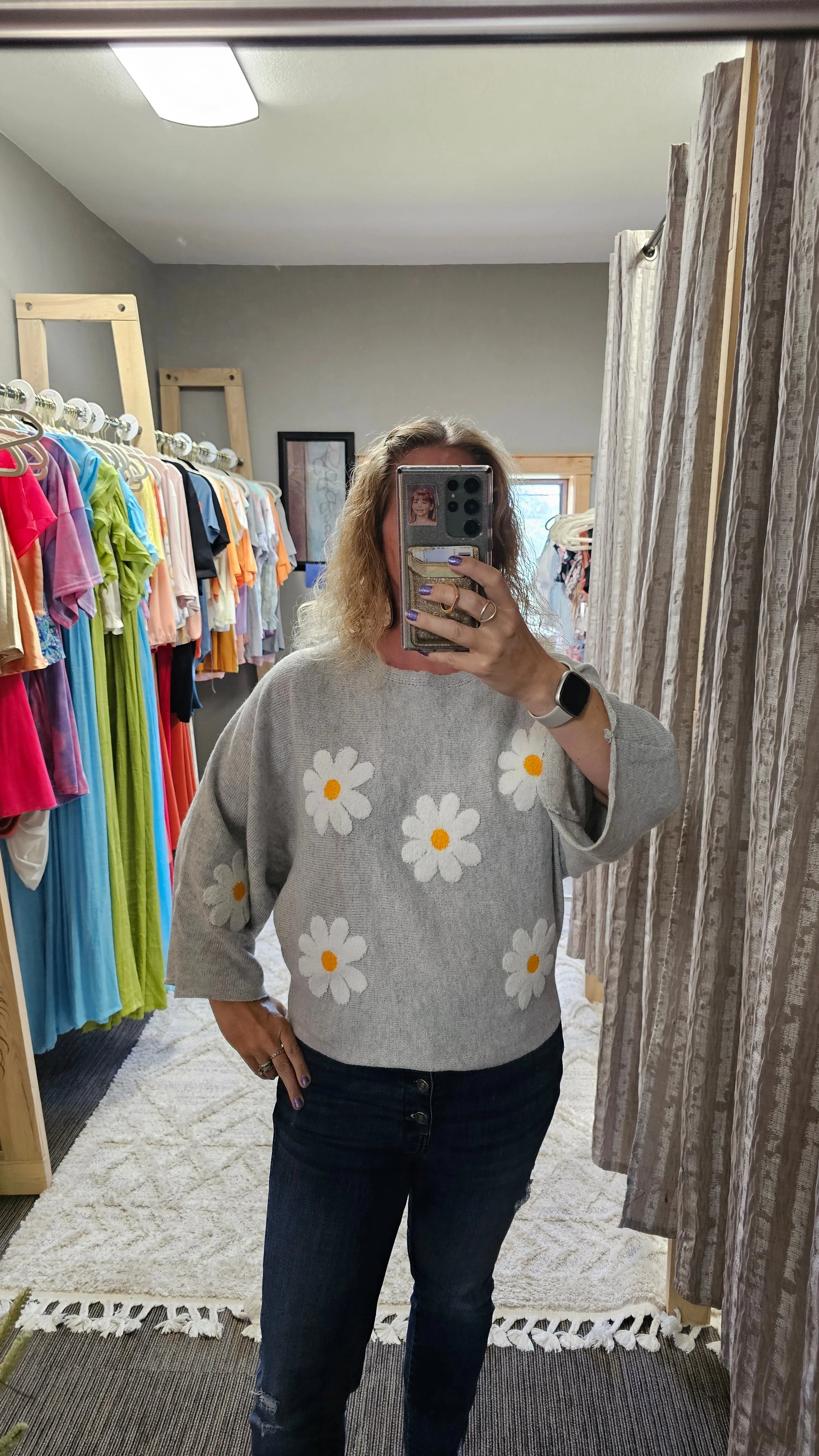 Embroidered Floral Knit Pullover Sweater