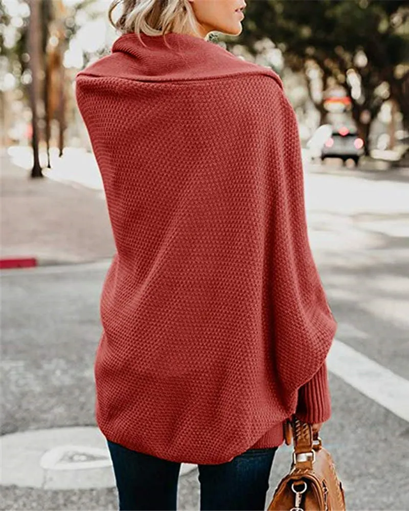 Knitted Casual Knitted Solid Cotton Winter Cardigan