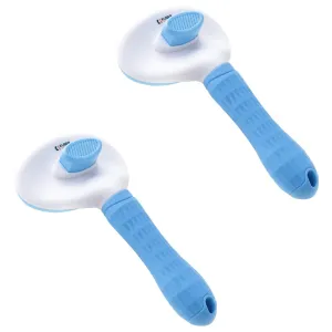 Kuber Industries Dog Brush|Dog Brush for Hair Cleaning|De-tangling|& Grooming|Helps Prevent Fur Loss Upto 90% by Increasing Blood Circulation|Suitable for Small & Medium Pets|PT213B|Pack Of 2|Blue
