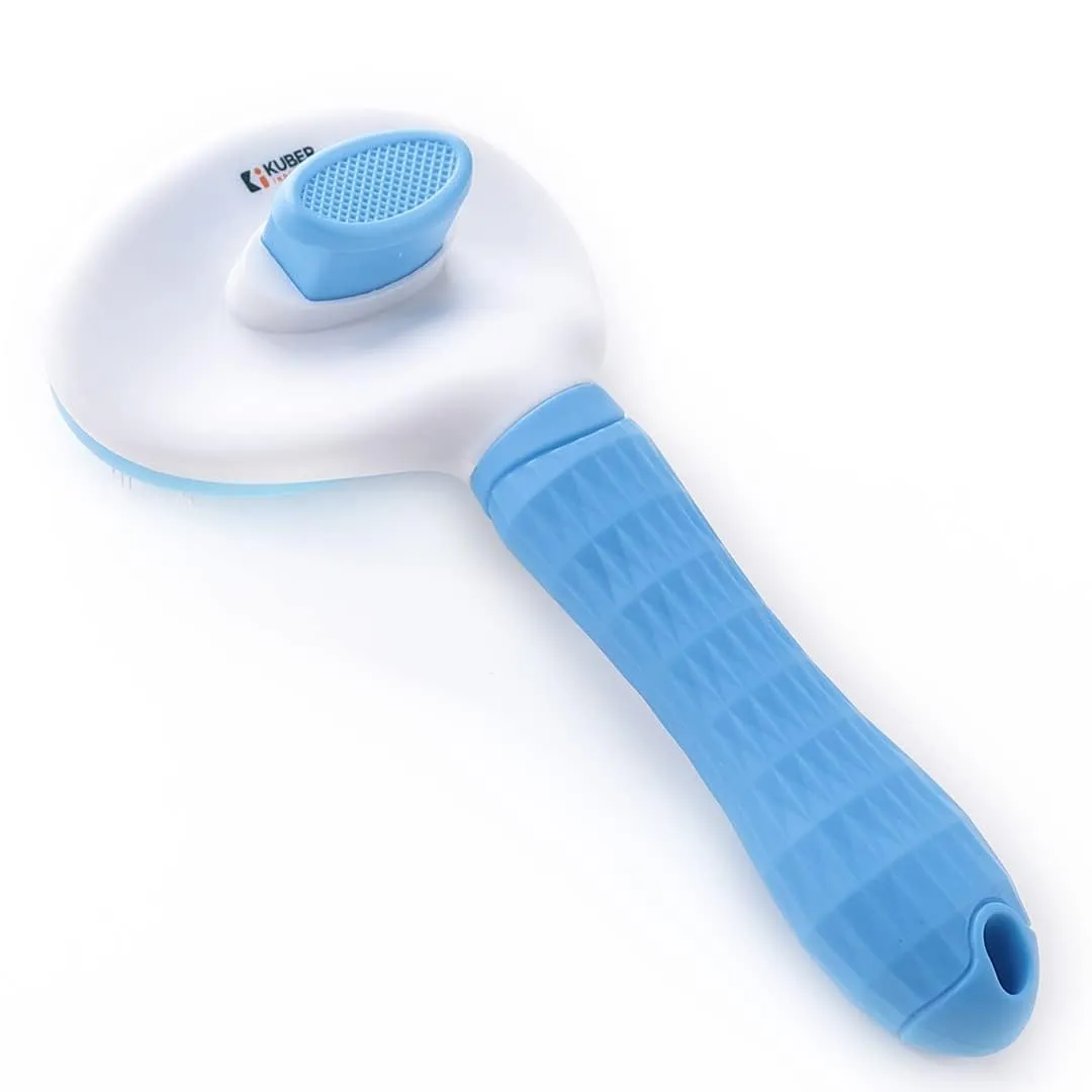 Kuber Industries Dog Brush|Dog Brush for Hair Cleaning|De-tangling|& Grooming|Helps Prevent Fur Loss Upto 90% by Increasing Blood Circulation|Suitable for Small & Medium Pets|PT213B|Pack Of 2|Blue