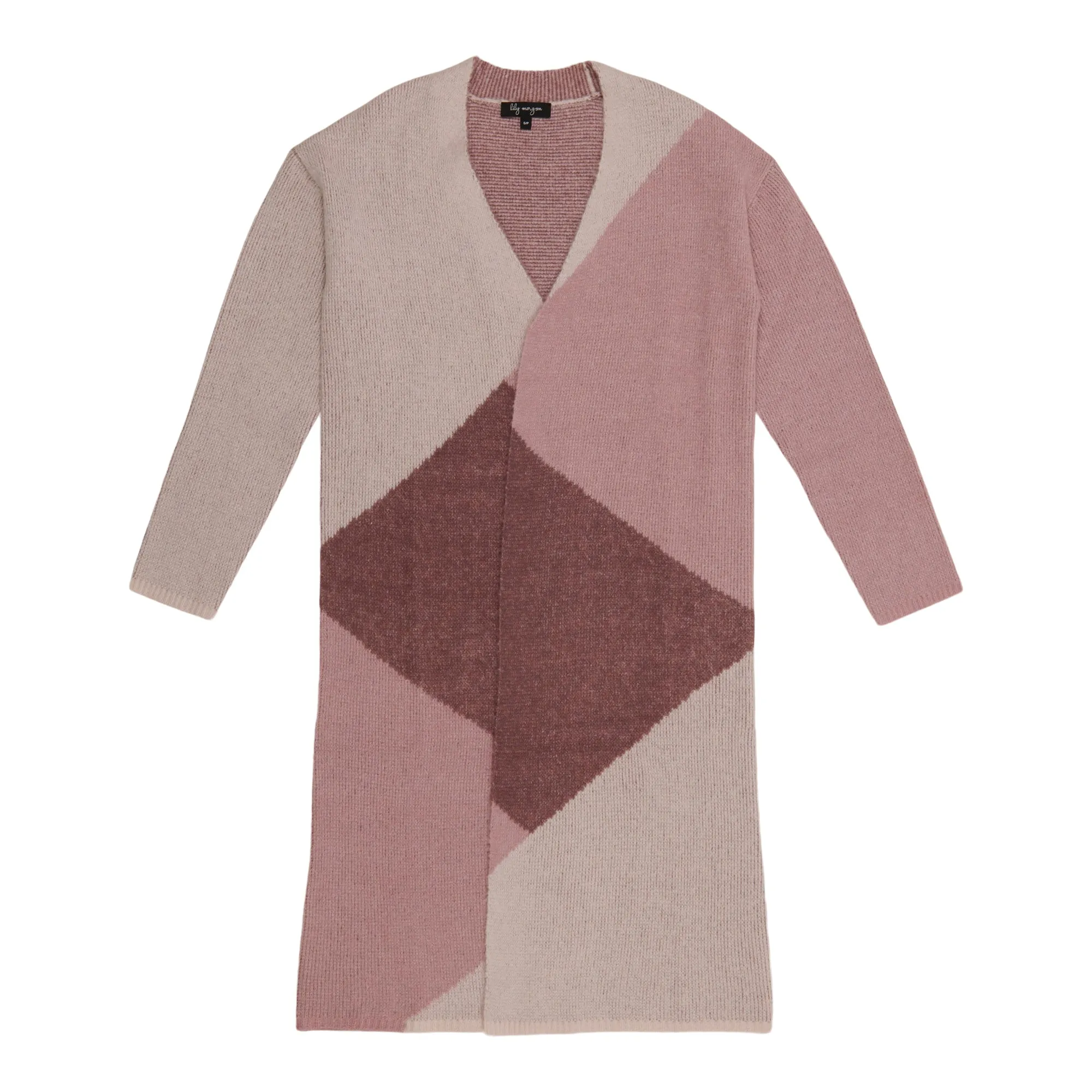 lily morgan Women's Long Jacquard Cardigan