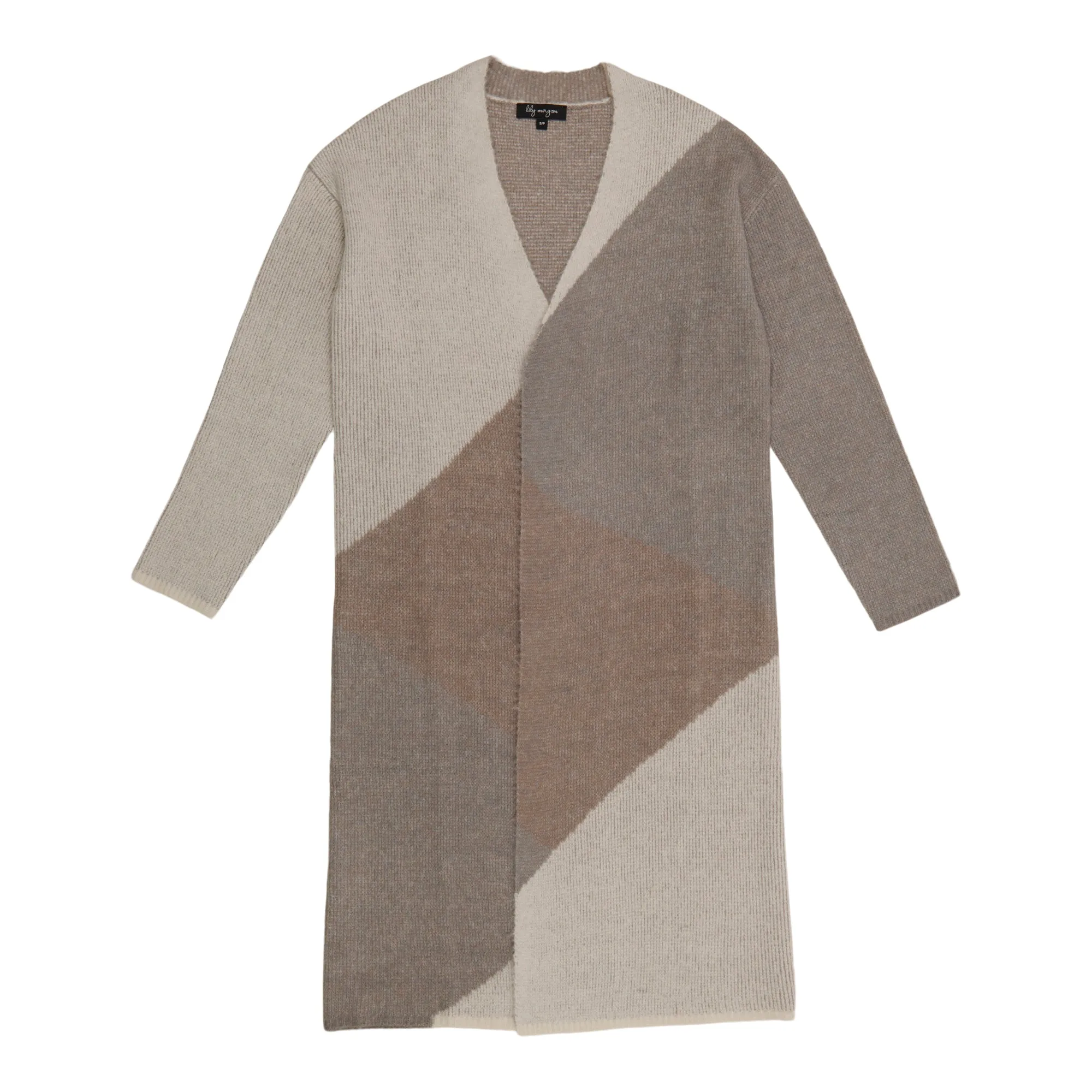 lily morgan Women's Long Jacquard Cardigan