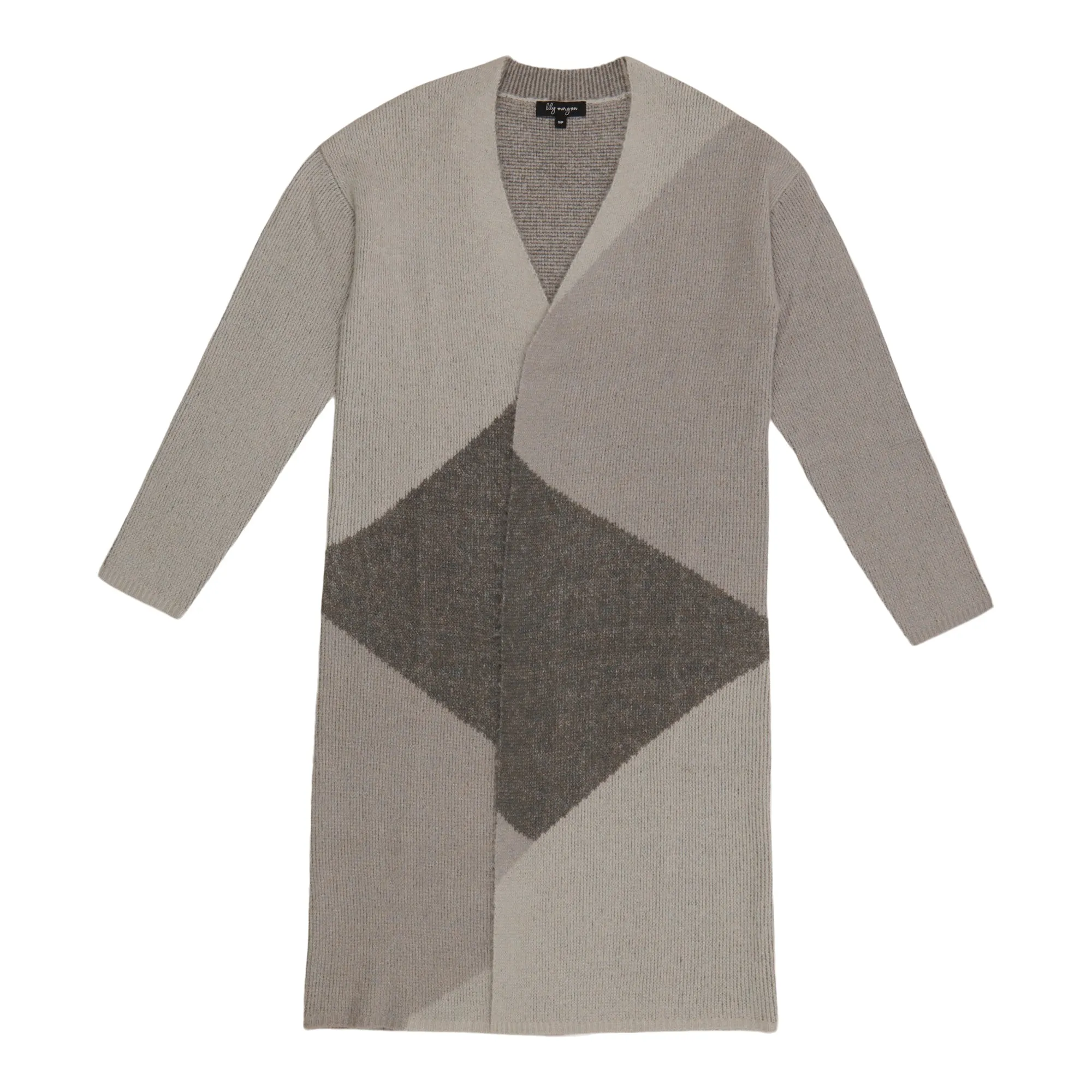 lily morgan Women's Long Jacquard Cardigan