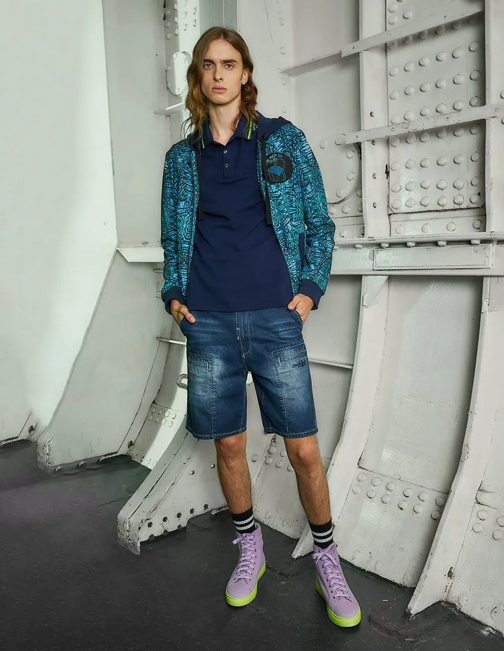 Men MF Magical Internet Pattern Hoodie Zip Up Sport Jacket