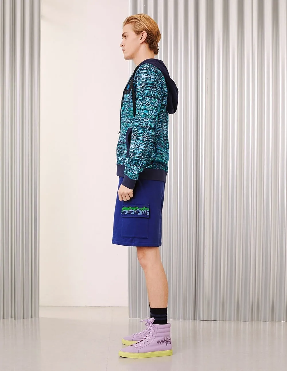 Men MF Magical Internet Pattern Hoodie Zip Up Sport Jacket