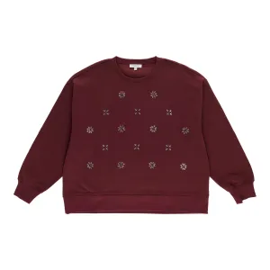 mySTYLE Women's Plus Embellishment Crew Neck Sweater