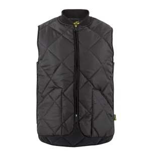 Nats Men's Work Vest WK027 | Quilted Poly, Front Zip, 2 Front Pockets, 150g/m2 Polyester Filling, Elastic Side Bands, Durable and Warm | Sizes S-3XL