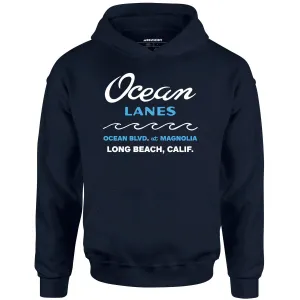 Ocean Lanes - Long Beach, CA - Vintage Bowling Alley - Unisex Hoodie