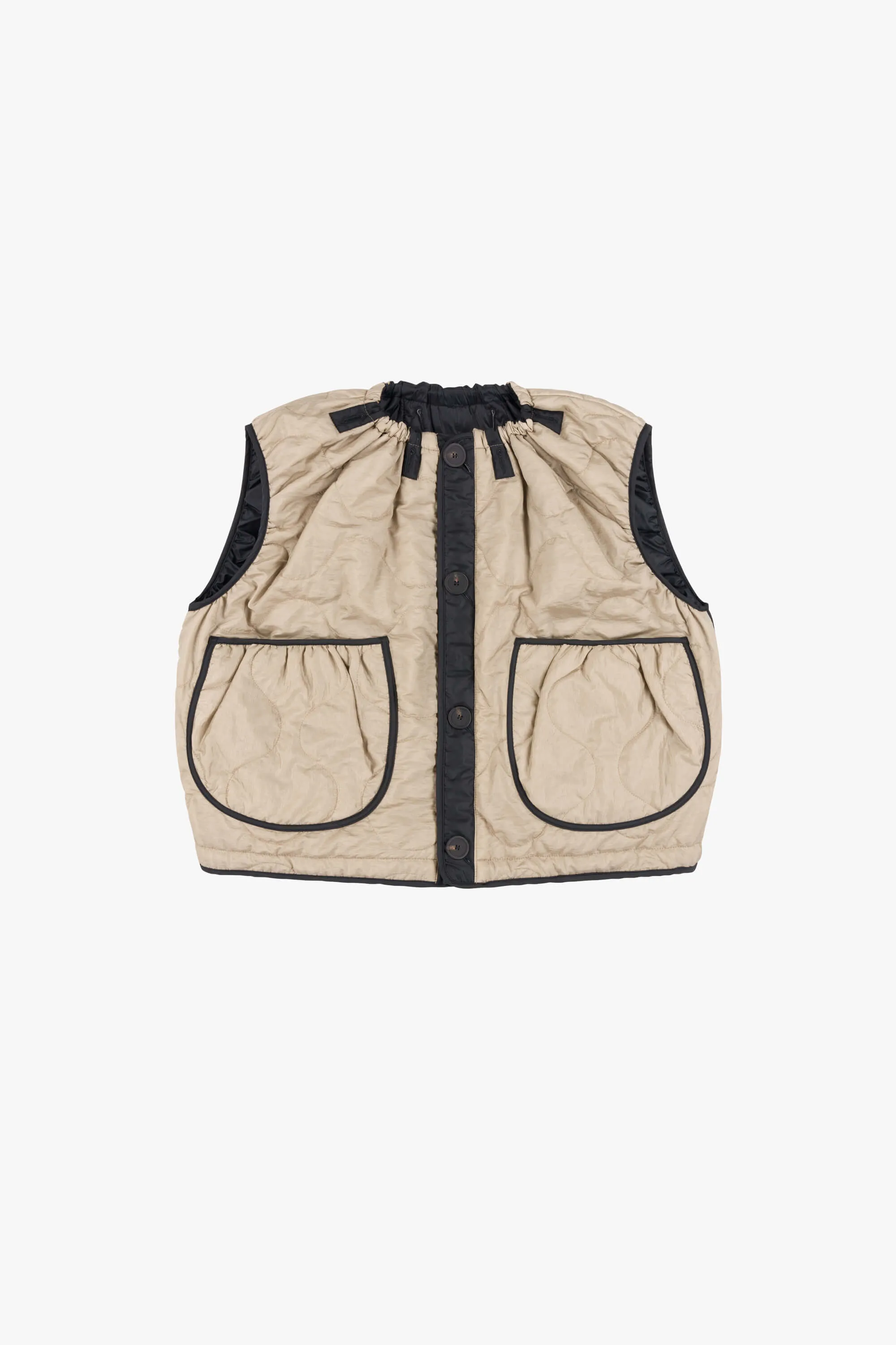 Parachute Quilt Vest - Black / Stone