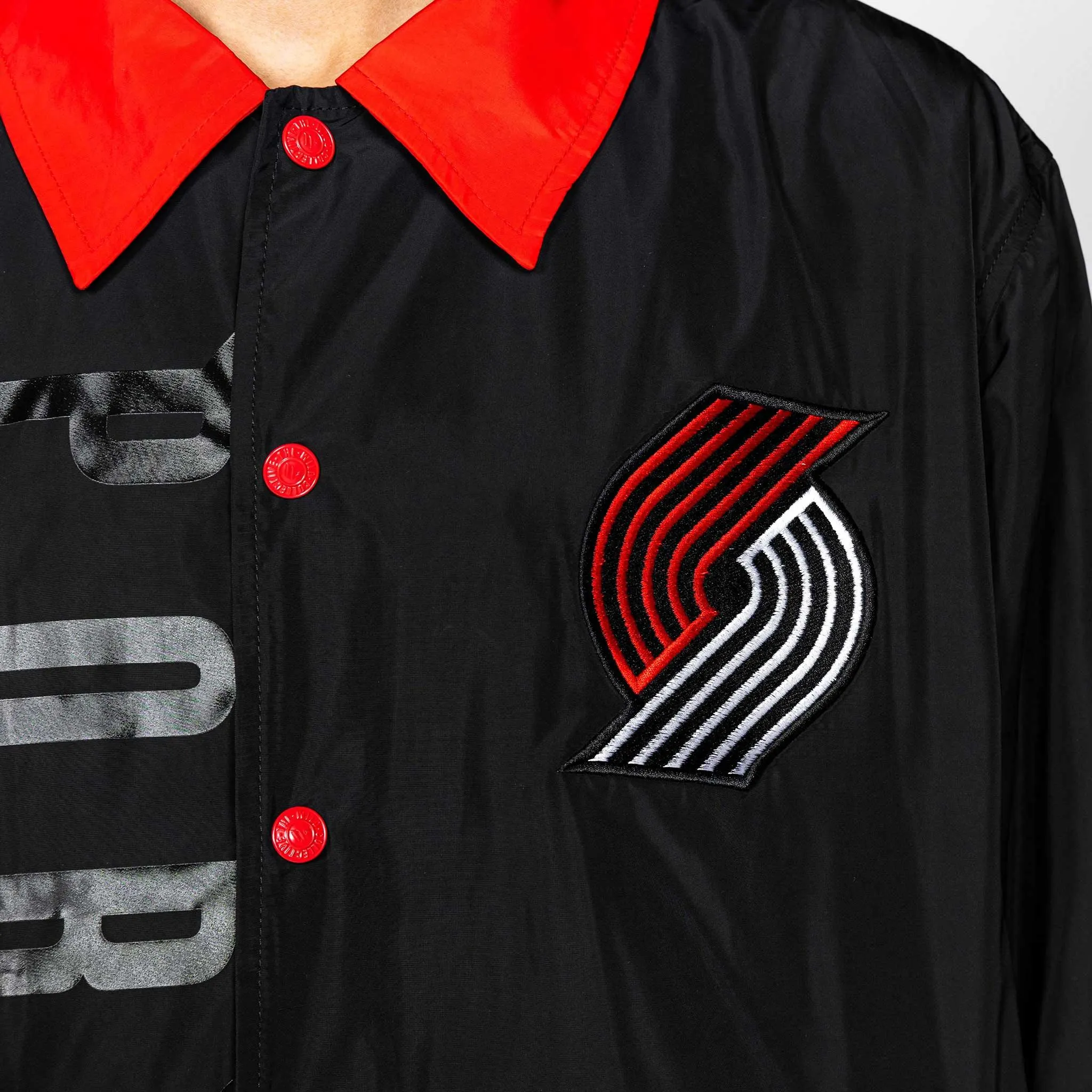 Portland Trail Blazers Wild Collective Back Pinwheel Coaches Jacket