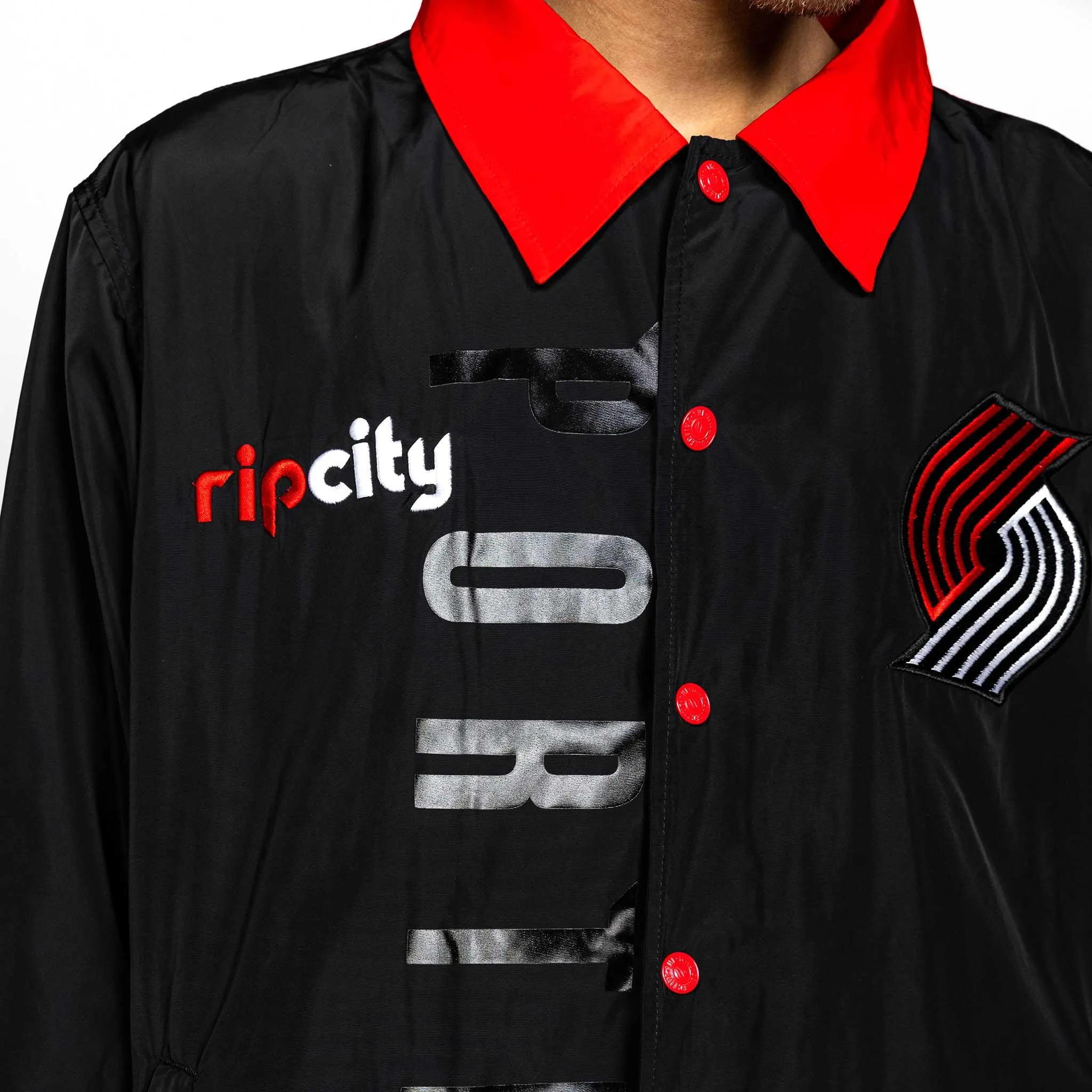 Portland Trail Blazers Wild Collective Back Pinwheel Coaches Jacket