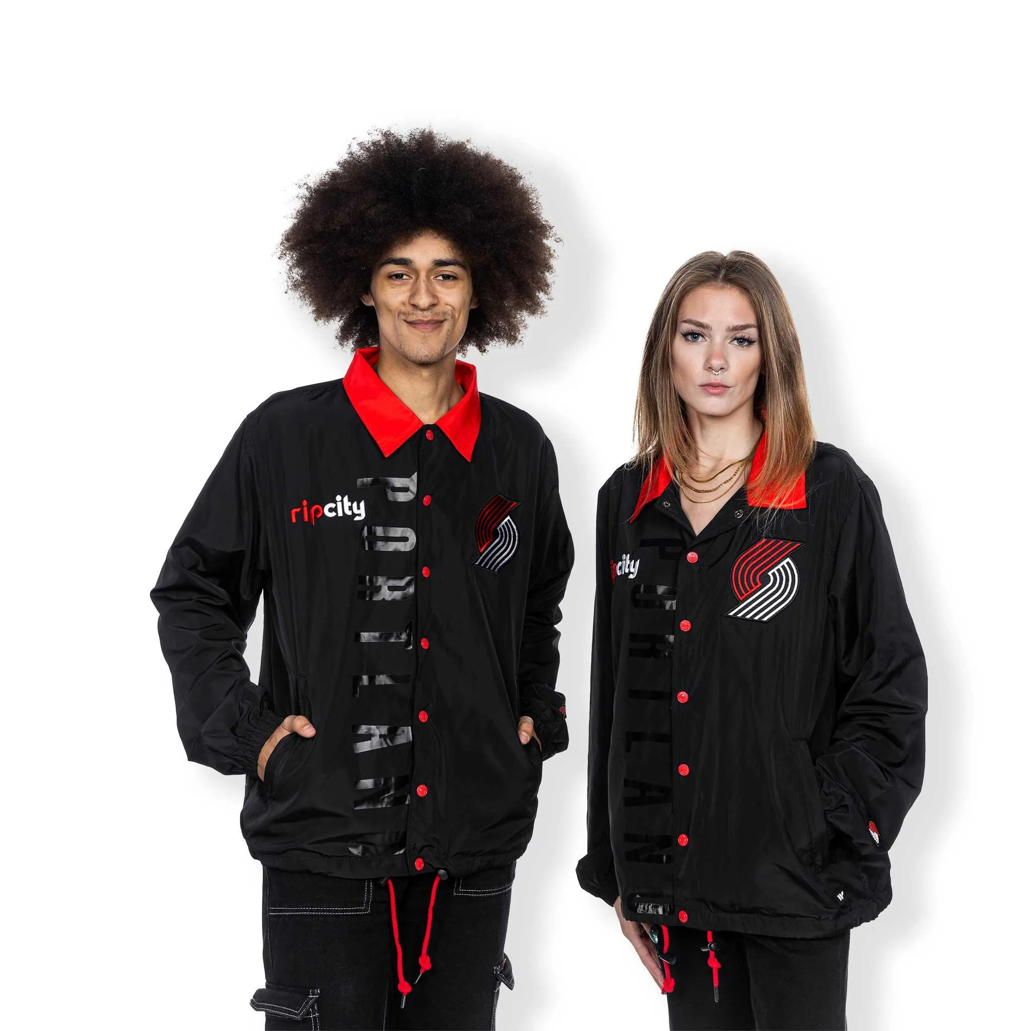 Portland Trail Blazers Wild Collective Back Pinwheel Coaches Jacket