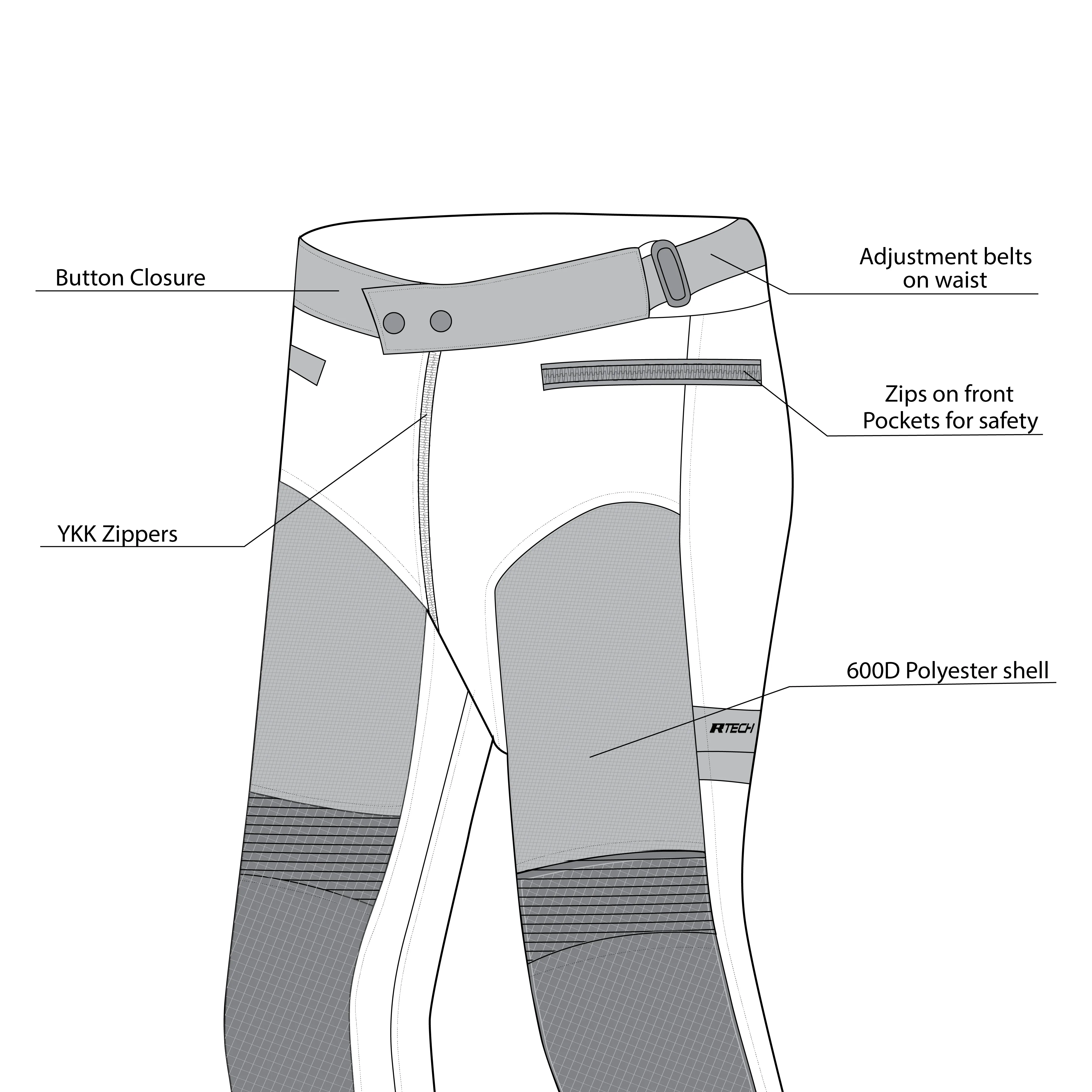 R-TECH SPIRAL -  TOURING PANT - ICE