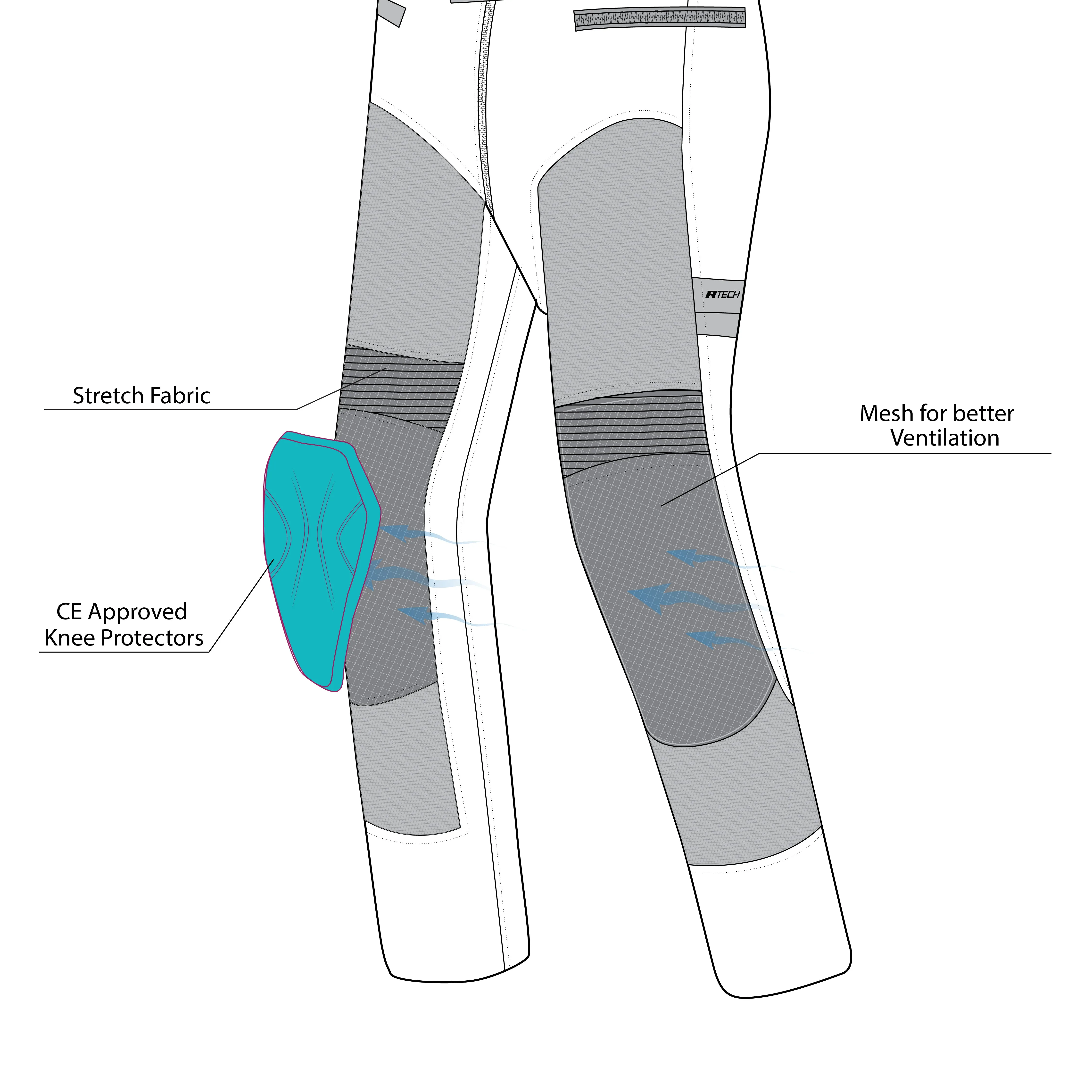 R-TECH SPIRAL -  TOURING PANT - ICE