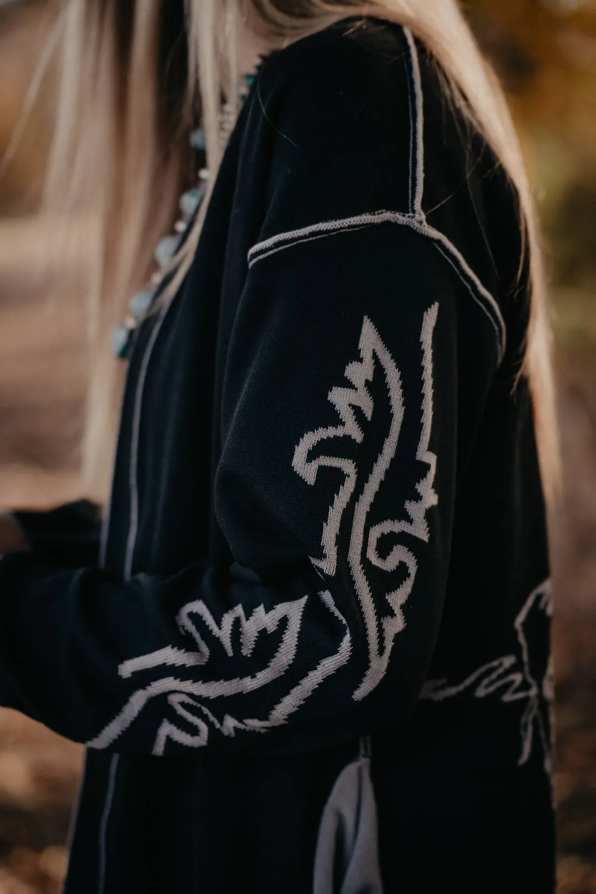 'Ryon' Reversible Roper Print Cardigan (S/M to 2X/3X)