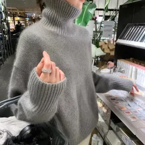 Simple High Neck Long Sleeve Sweater