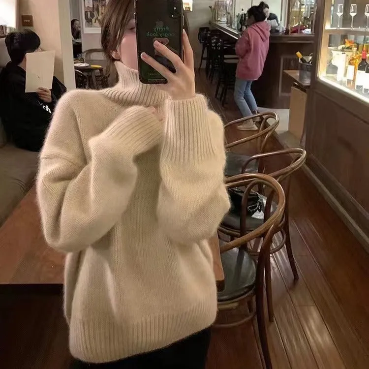 Simple High Neck Long Sleeve Sweater