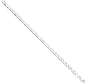 Sterling Silver 6mm Flat Curb Chain 24"