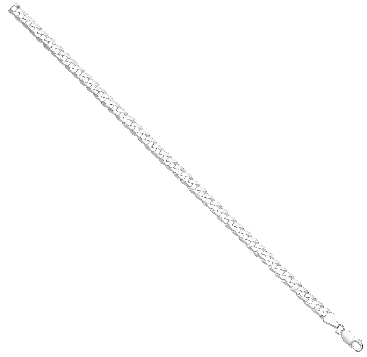 Sterling Silver 6mm Flat Curb Chain 24"
