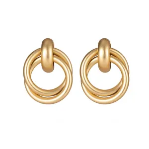 Yellow Chimes Earrings For Women Gold Plated Twisted Layered Circle Hoop Stud Earrings For Women and Girls