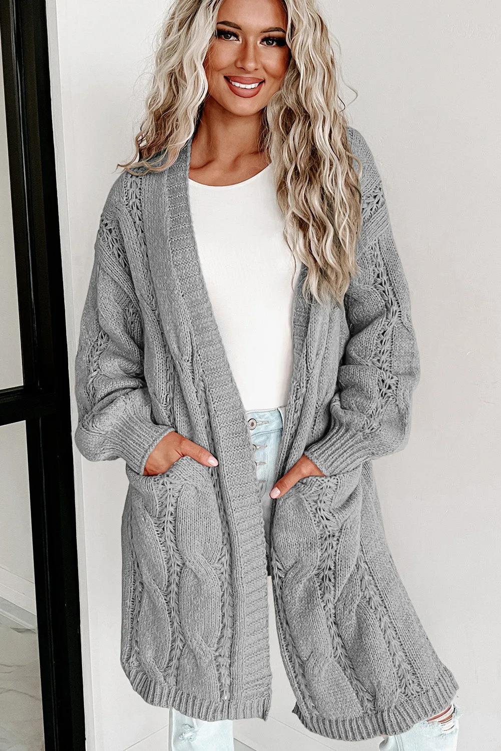 You're A Genius Cable-Knit Cardigan